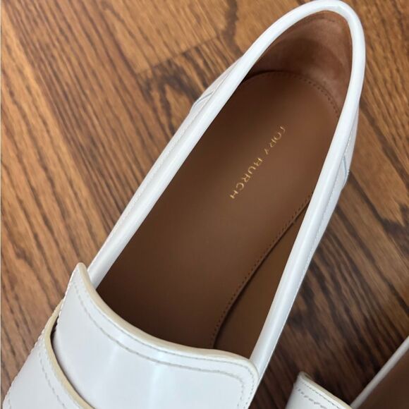 Tory Burch Everly Chunky Loafers with Gold Hardware white patent sz 11 - Picture 4 of 5